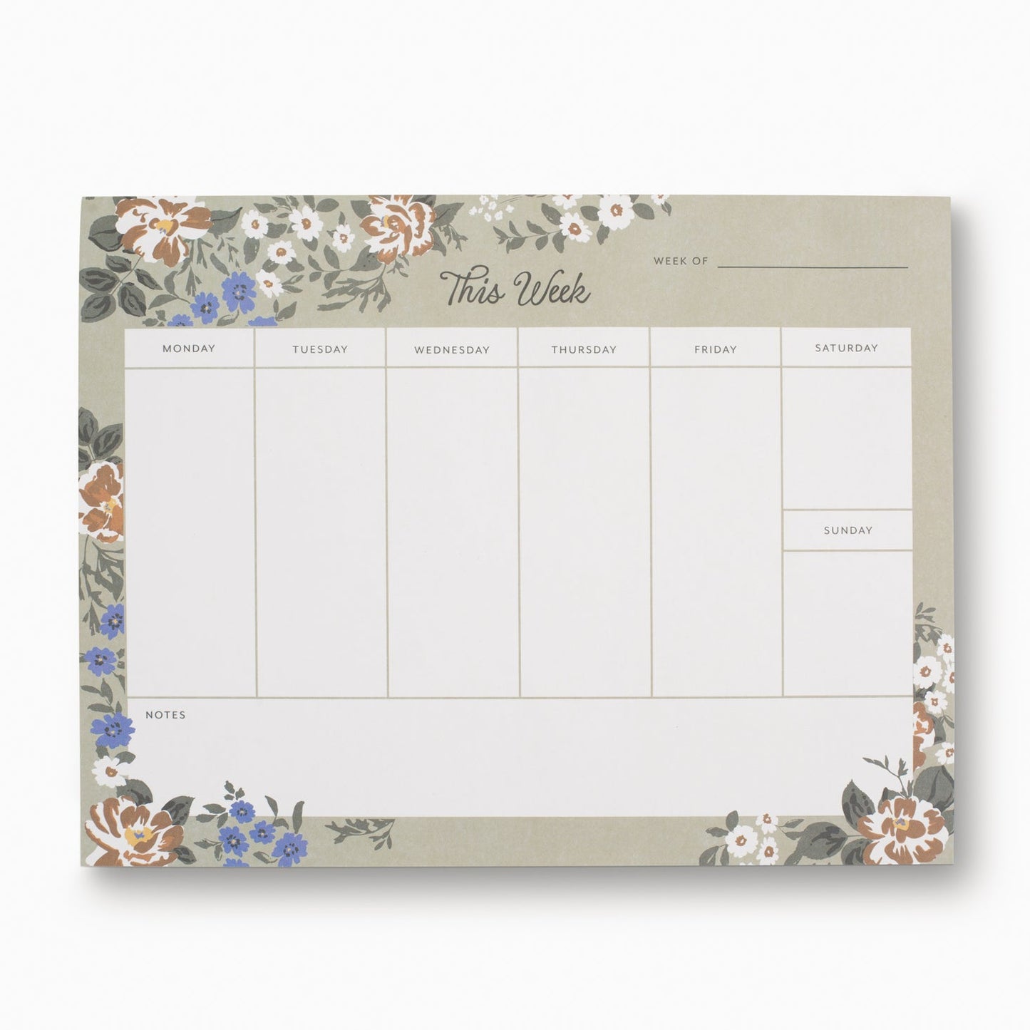 This Blossom Weekly Notepad by Bonnie Christine features 52 tear-off pages on smooth, uncoated paper with soft, hand-drawn florals, perfect for planning meals, scheduling, or setting weekly intentions with a touch of beauty.