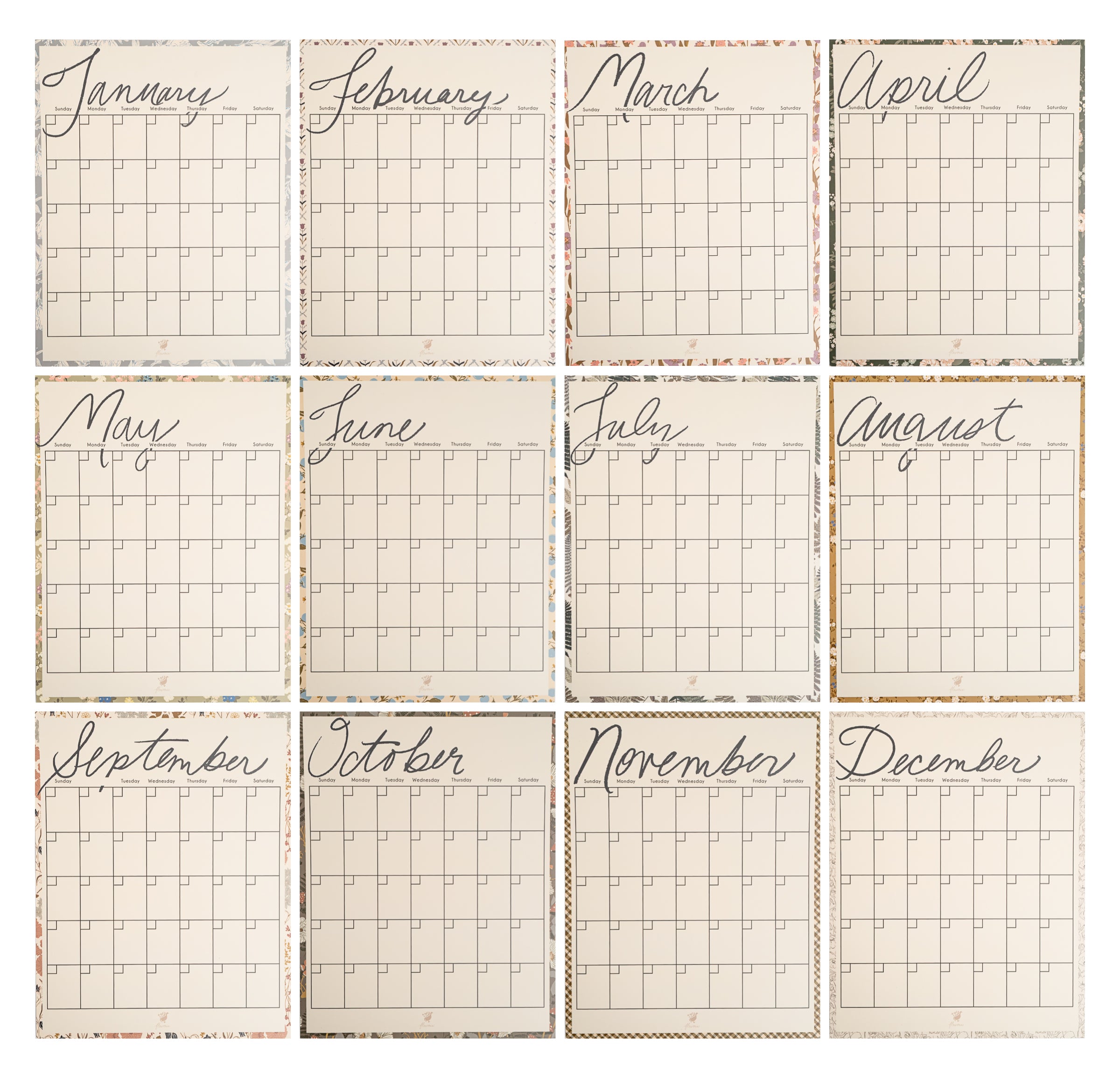 Evergreen Undated Poster Calendar – Shop Flowerie